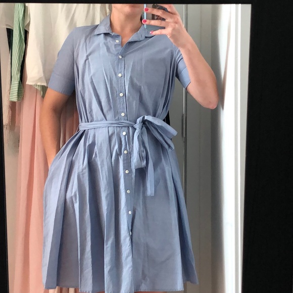J. Crew Dresses & Skirts - J. Crew sz 4 blue shirt dress with pockets
